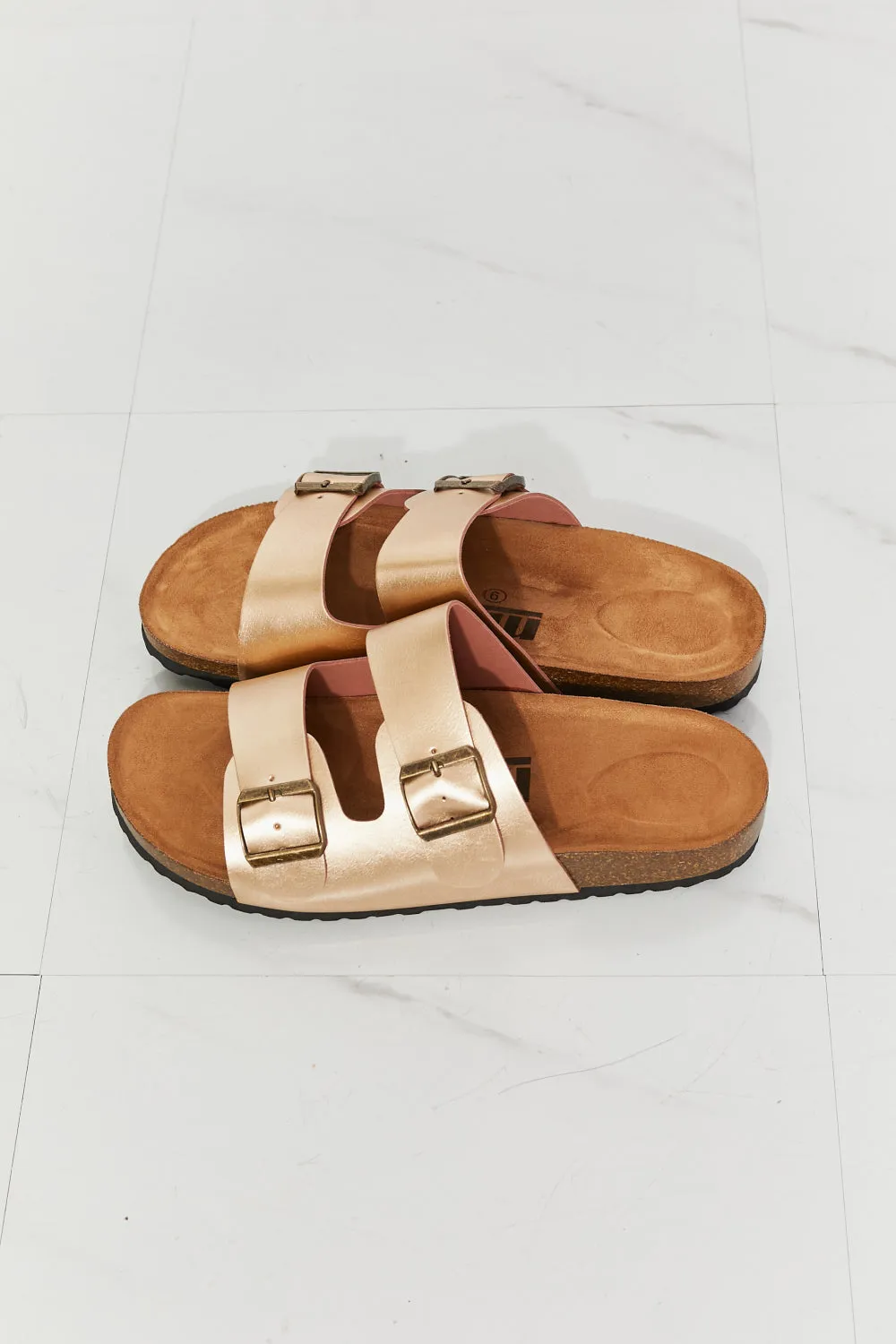 *APP EXCLUSIVE* Double-Banded Slide Sandal in Rose Gold