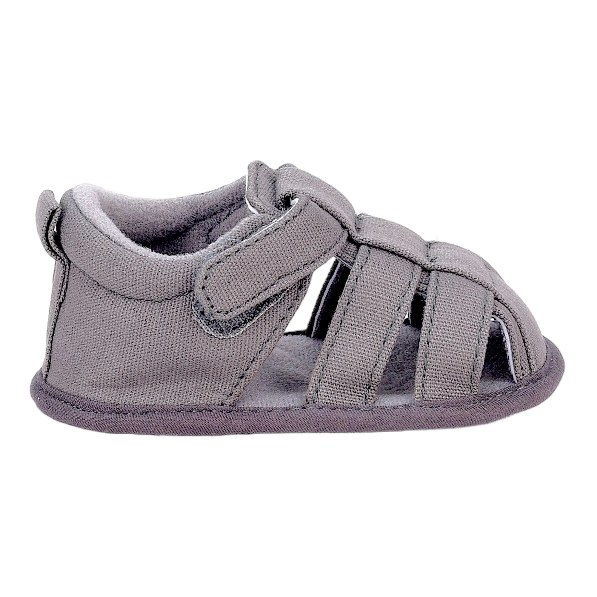 Baby Moo Stylish Breathable Velcro Straps Anti-Skid Sandals - Grey