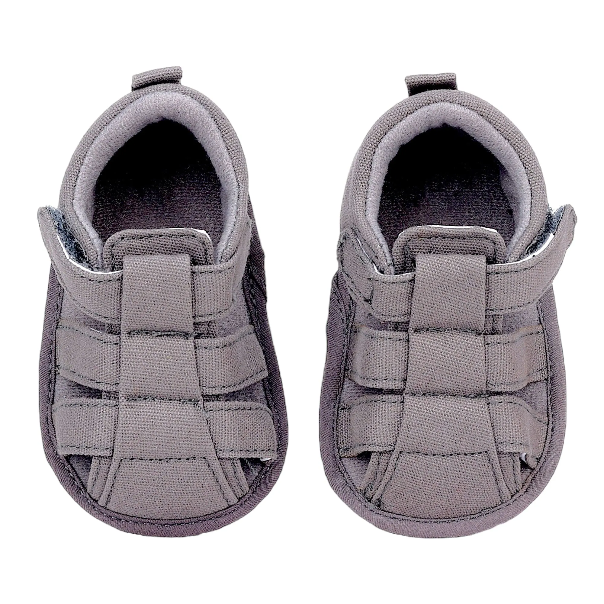 Baby Moo Stylish Breathable Velcro Straps Anti-Skid Sandals - Grey