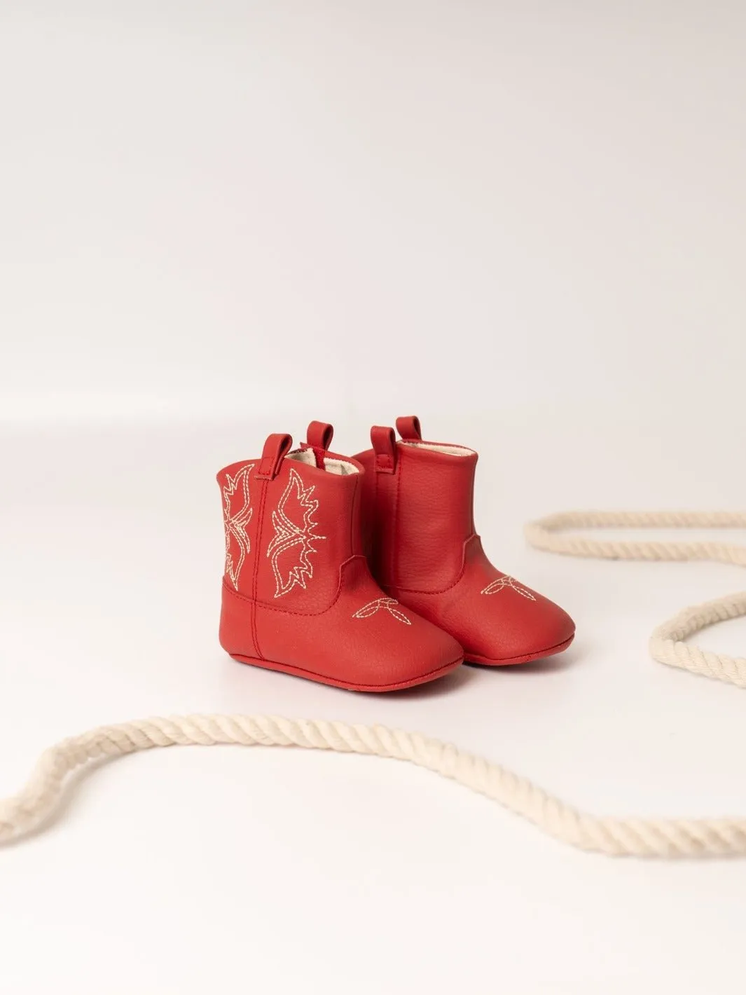 Baby Western Boots - Cherry Red