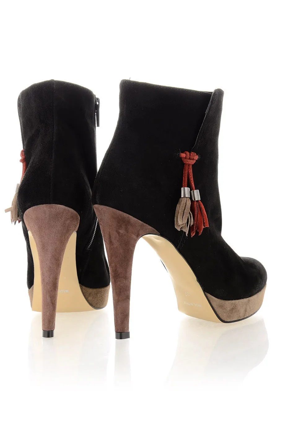 BARBARA BUCCI JULIANA Black Suede Ankle Boots