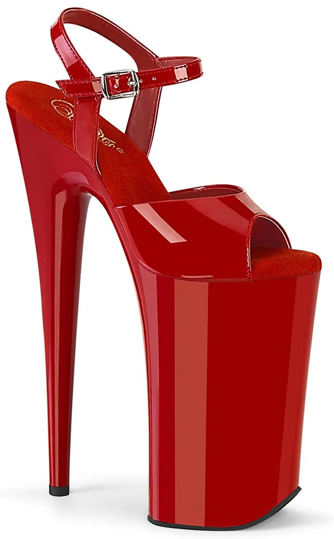 BEYOND-009 Red Patent 10 Inch Heels