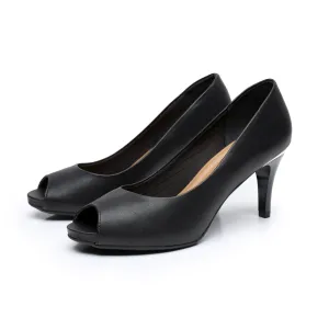 Black Peep Toe Heels for Women (362.034)