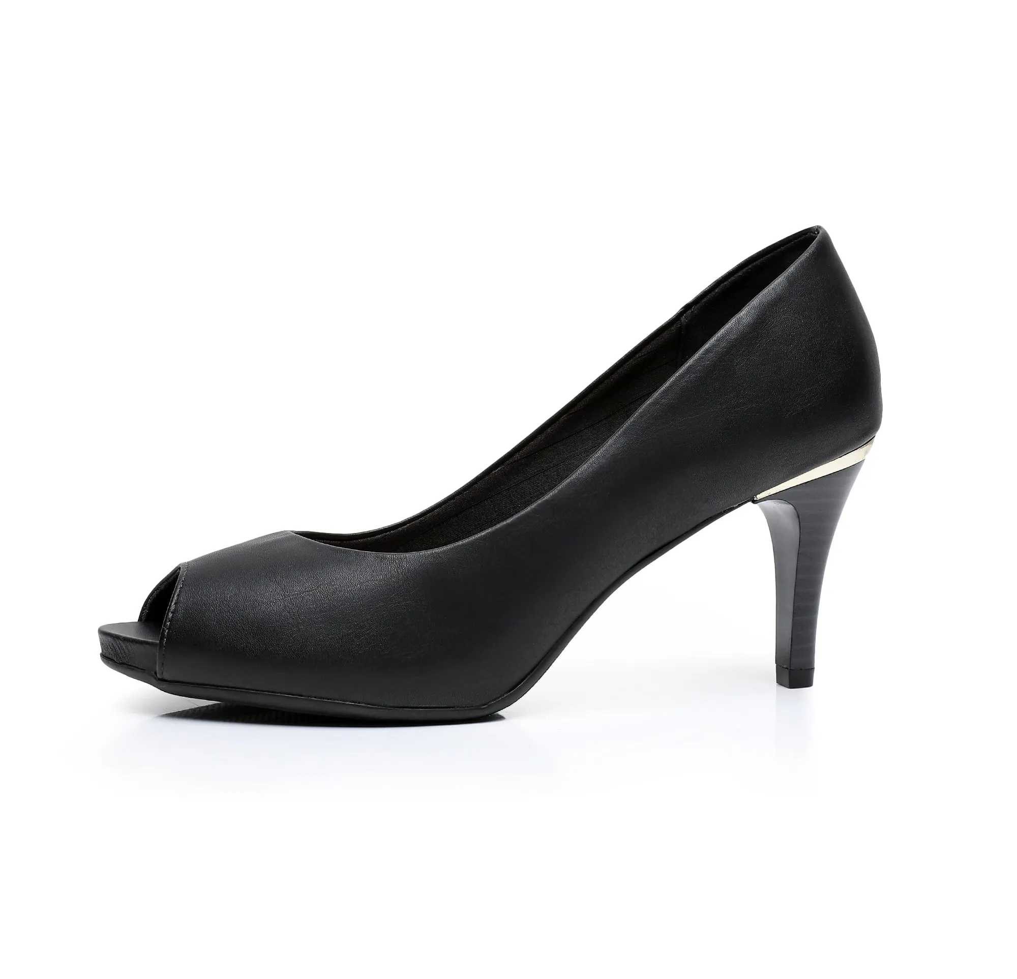 Black Peep Toe Heels for Women (362.034)