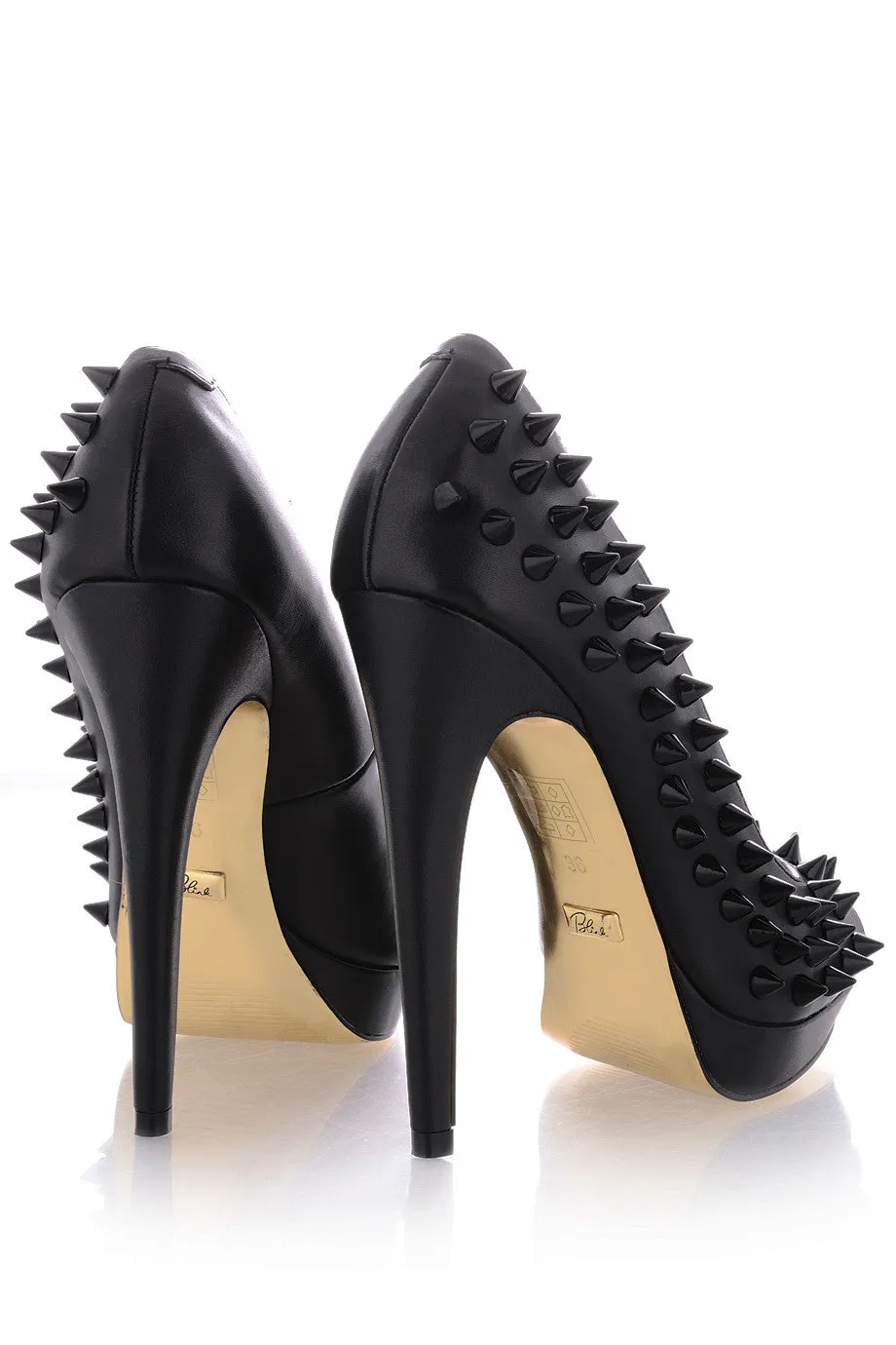 BLINK FREYA Black Studded Peep Toes