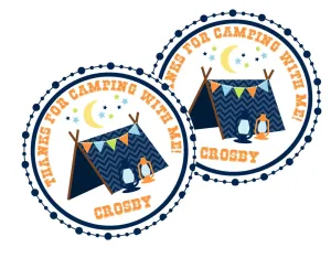 Camping Birthday Party Stickers