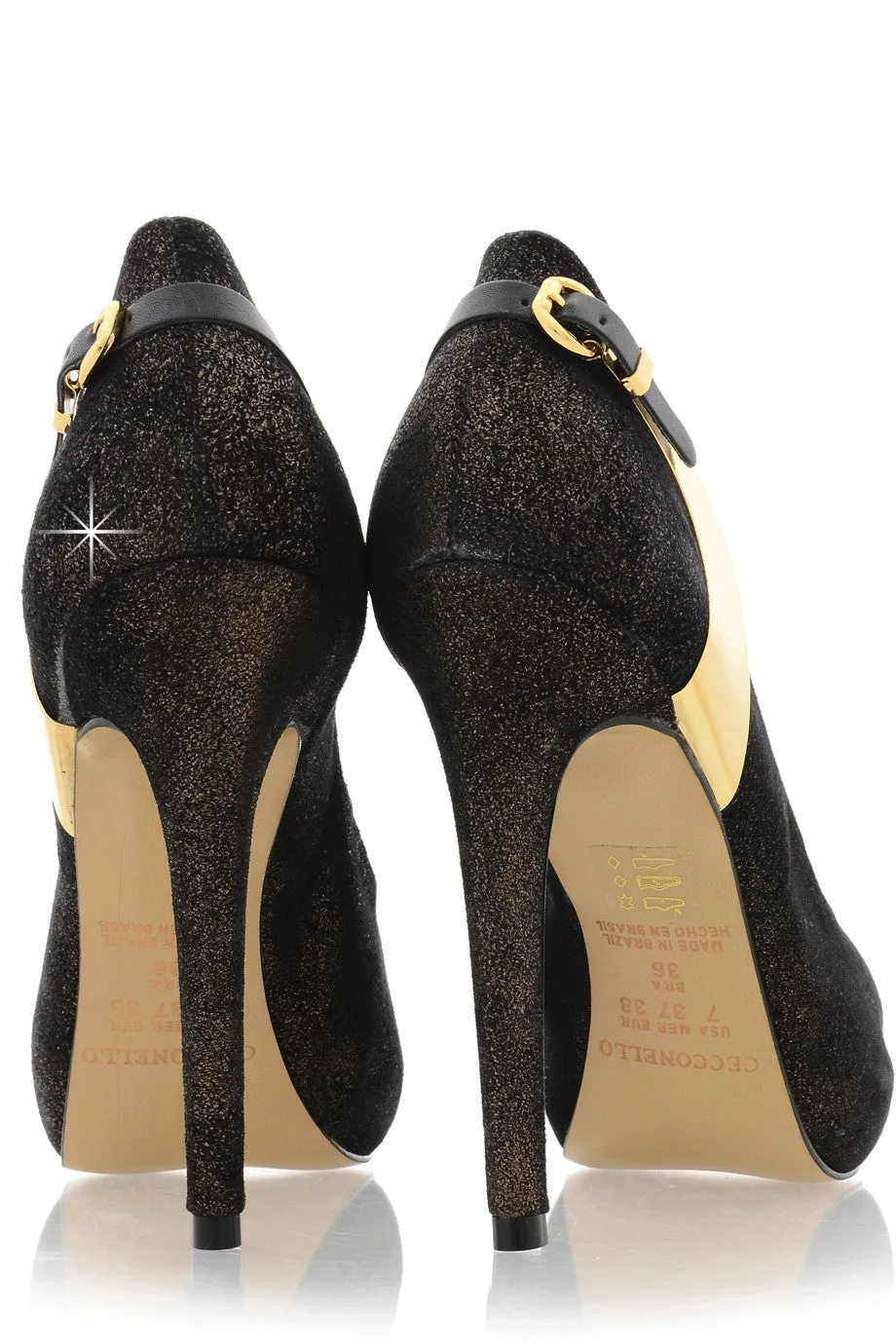 CECCONELLO MADISYN Bronze Crackled Peep Toe