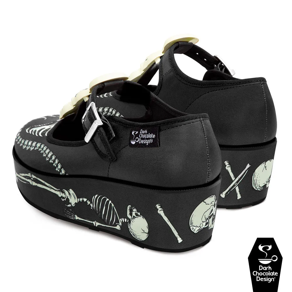 Chocolaticas® SKELETONS UNDER YOUR BED Women's Mary Jane Platform