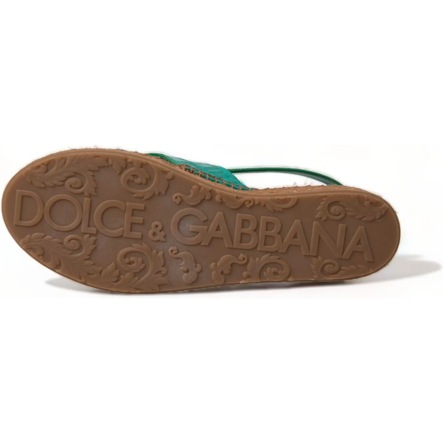 Dolce & Gabbana Elegant Green Espadrille Platform Sandals