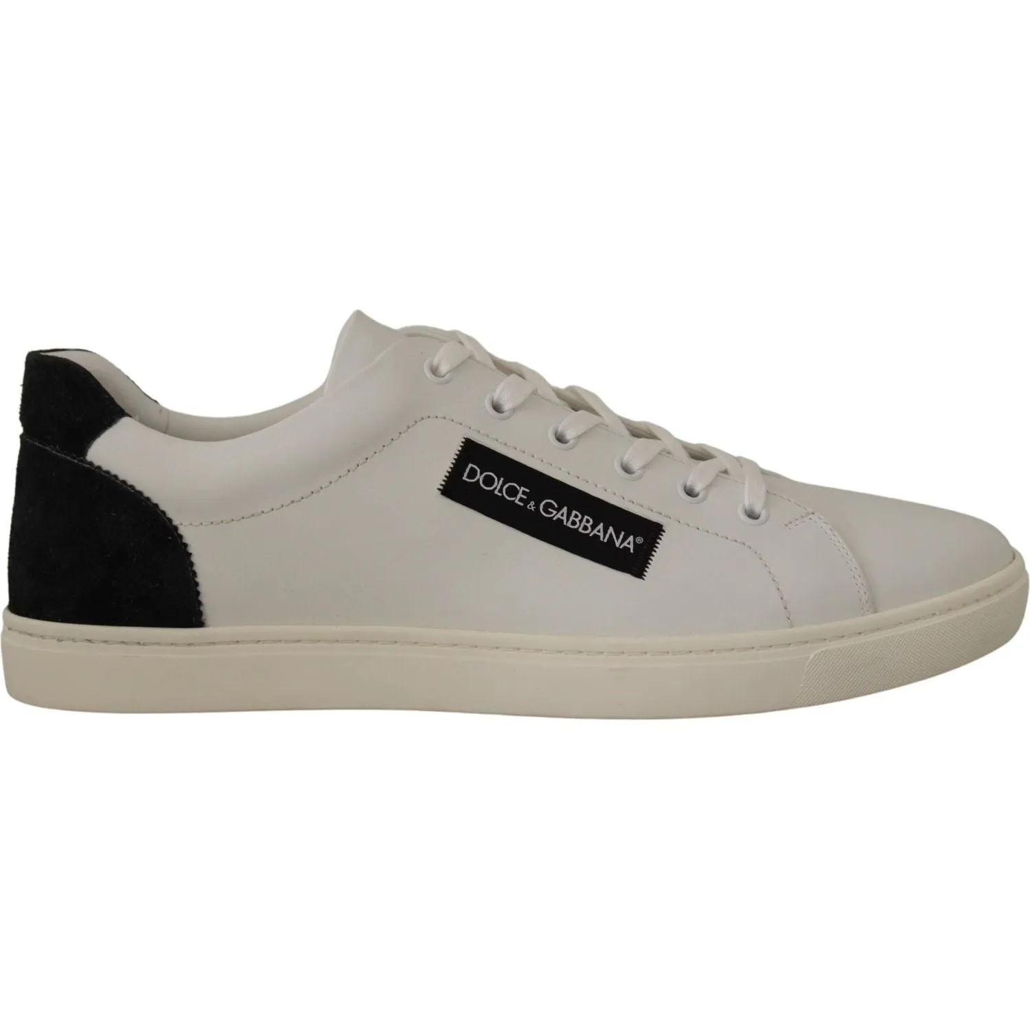 Dolce & Gabbana Elegant White Leather Low Top Sneakers