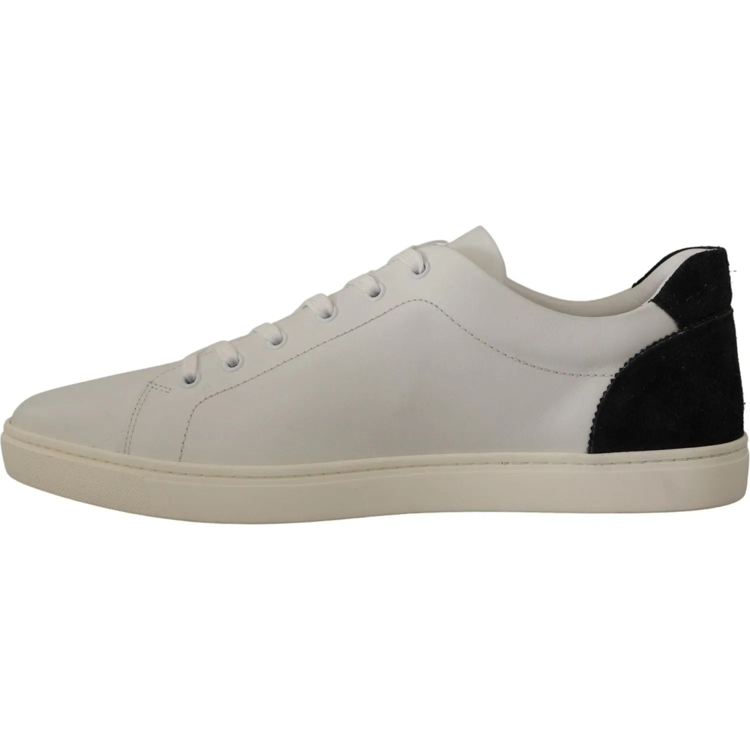 Dolce & Gabbana Elegant White Leather Low Top Sneakers