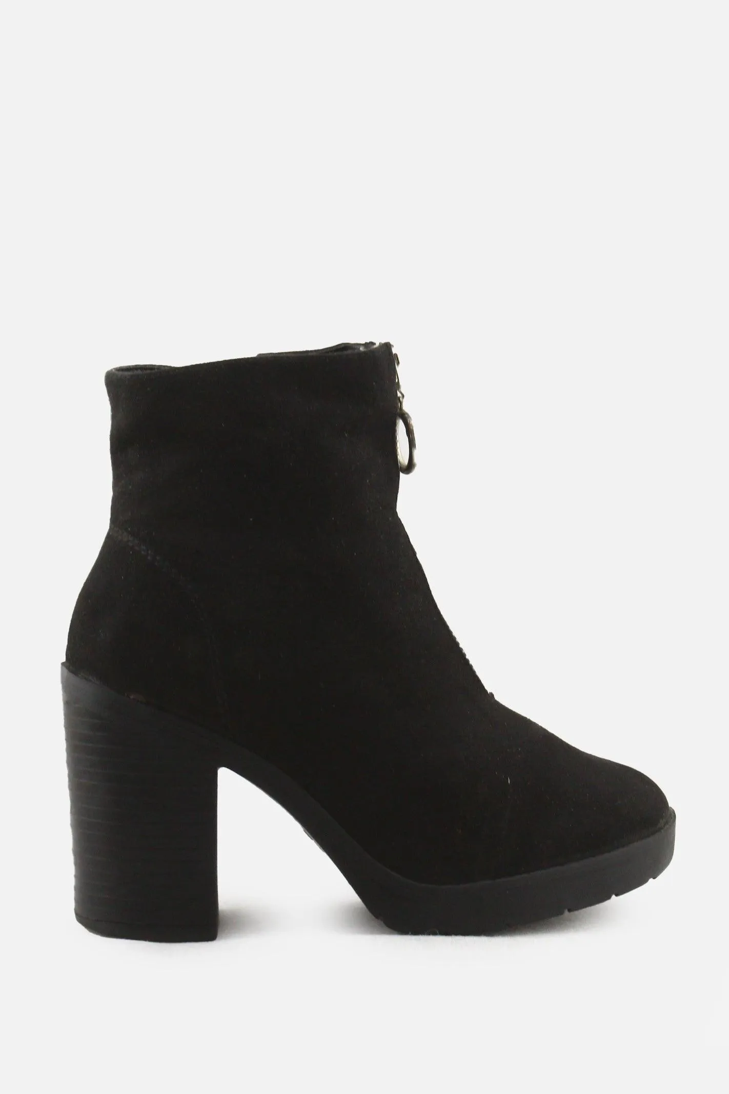 European Brand Zipper Platform Boots | Suede