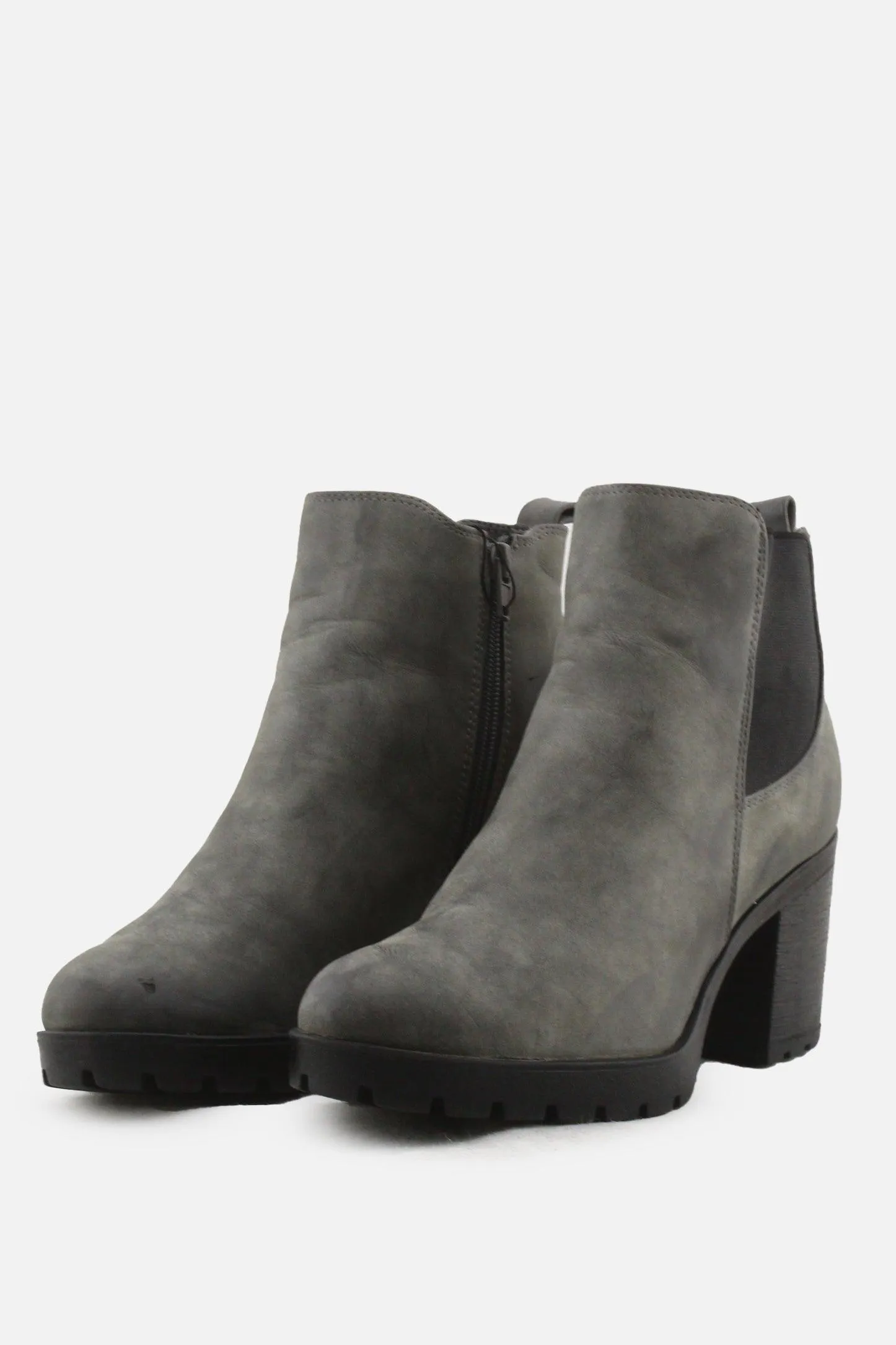 European Brand Zipper Stretchable Platform Boots | Suede