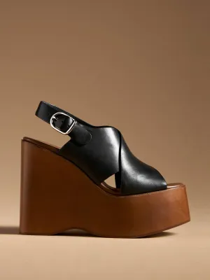 Fiddle platform wedge heels