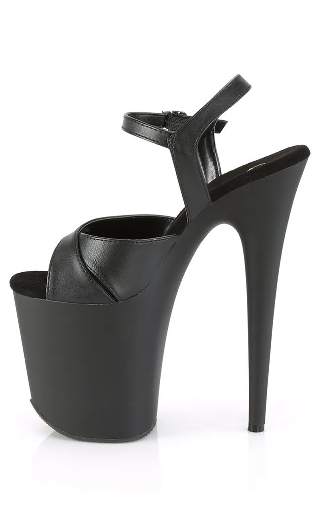 FLAMINGO-816 Black Peep Toe Platform Heels