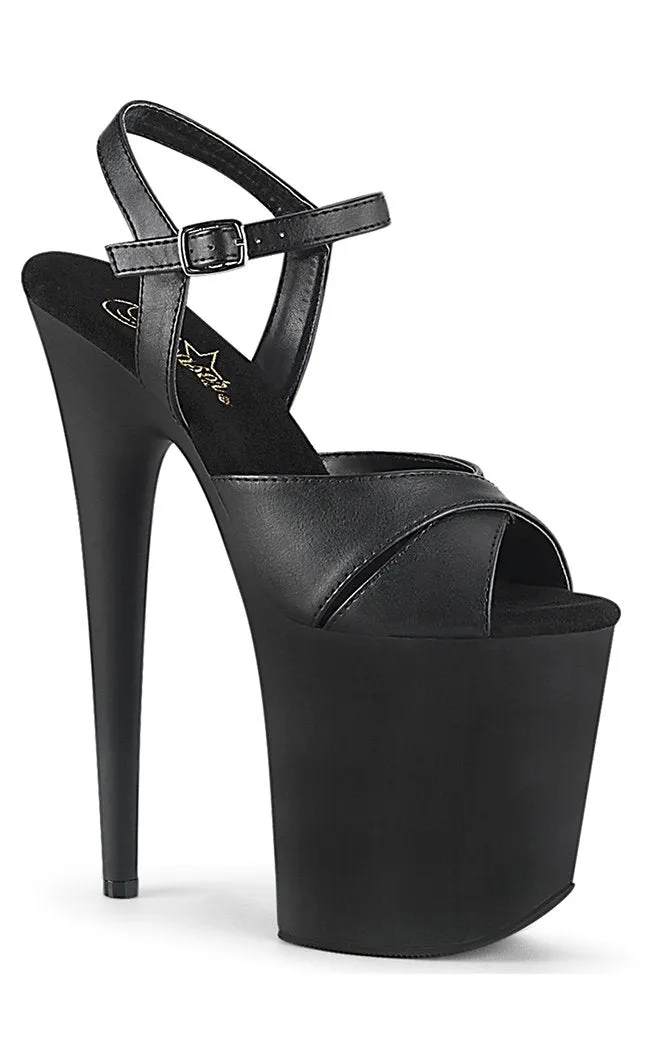 FLAMINGO-816 Black Peep Toe Platform Heels