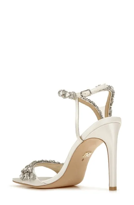 Galia - Crystal Ankle Strap Evening Heels - White