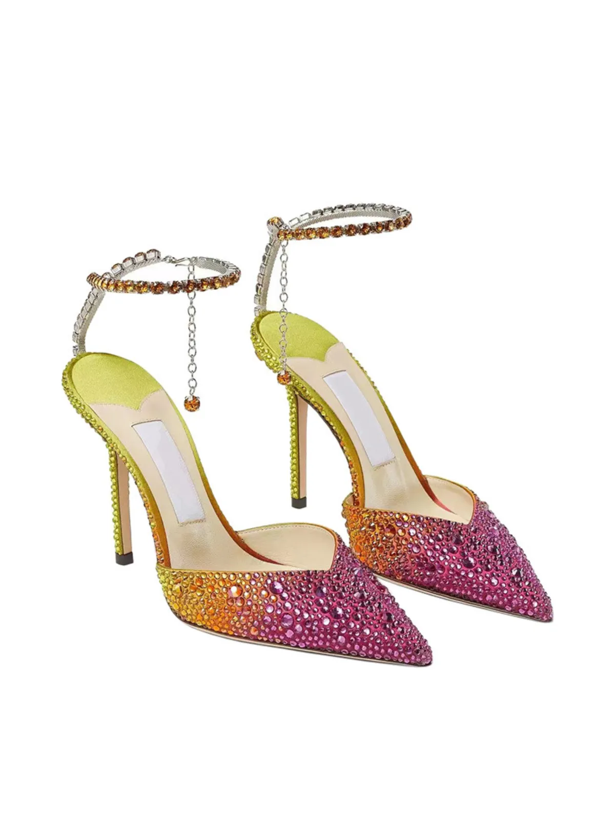 Lyre Fringe Crystal Heels