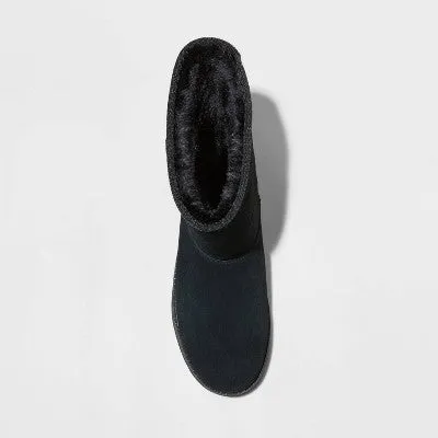 New - Women's Soph Shearling Style Boots - Universal Thread Black 7