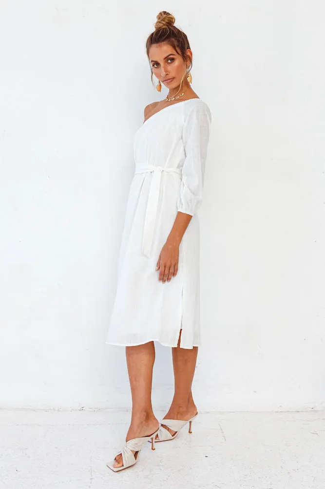 Ocean Serenity Midi Dress White