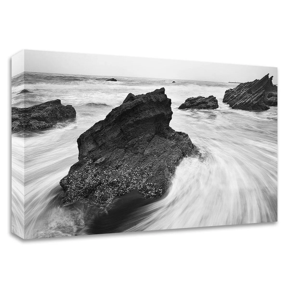 "Beach Rocks" Wrapped Canvas Print Wall Art