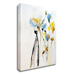 "Blue Flowers Ii" Wrapped Canvas Print Wall Art