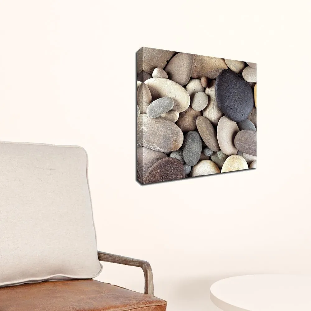 "Brown Pebbles" Wrapped Canvas Print Wall Art