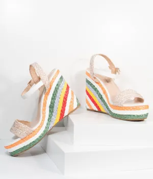 Rainbow Striped Straw Wedges