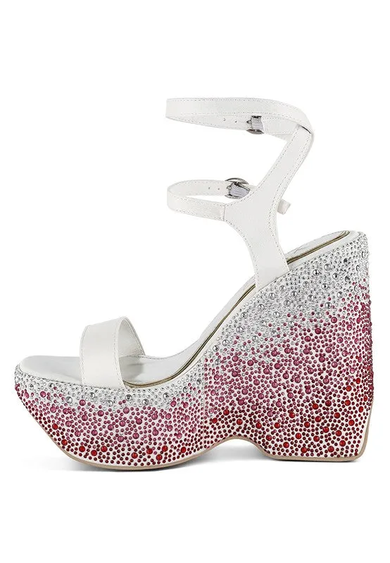 Richness Embellished High Wedge Sandals