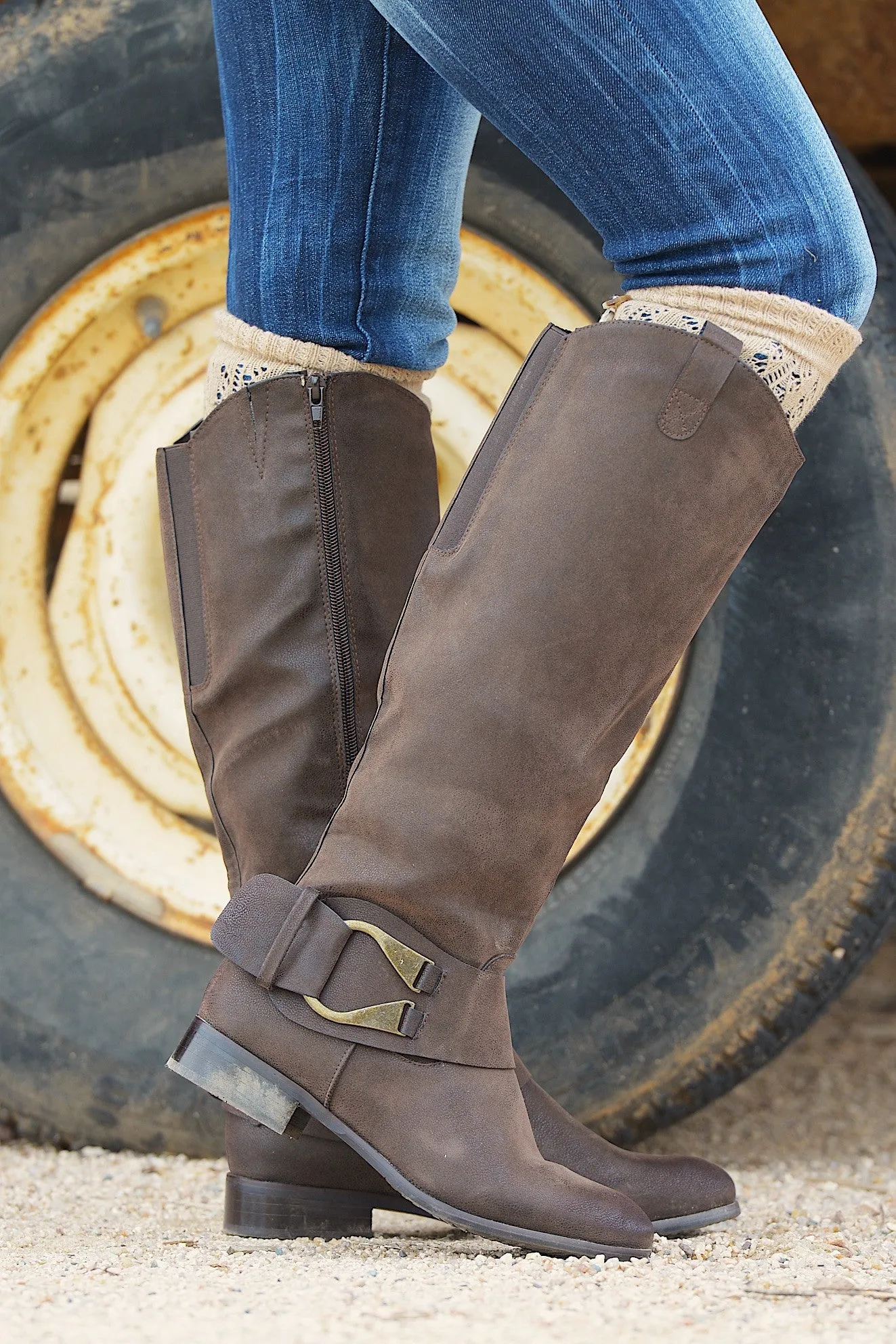 Riding Flirty Boots - Brown