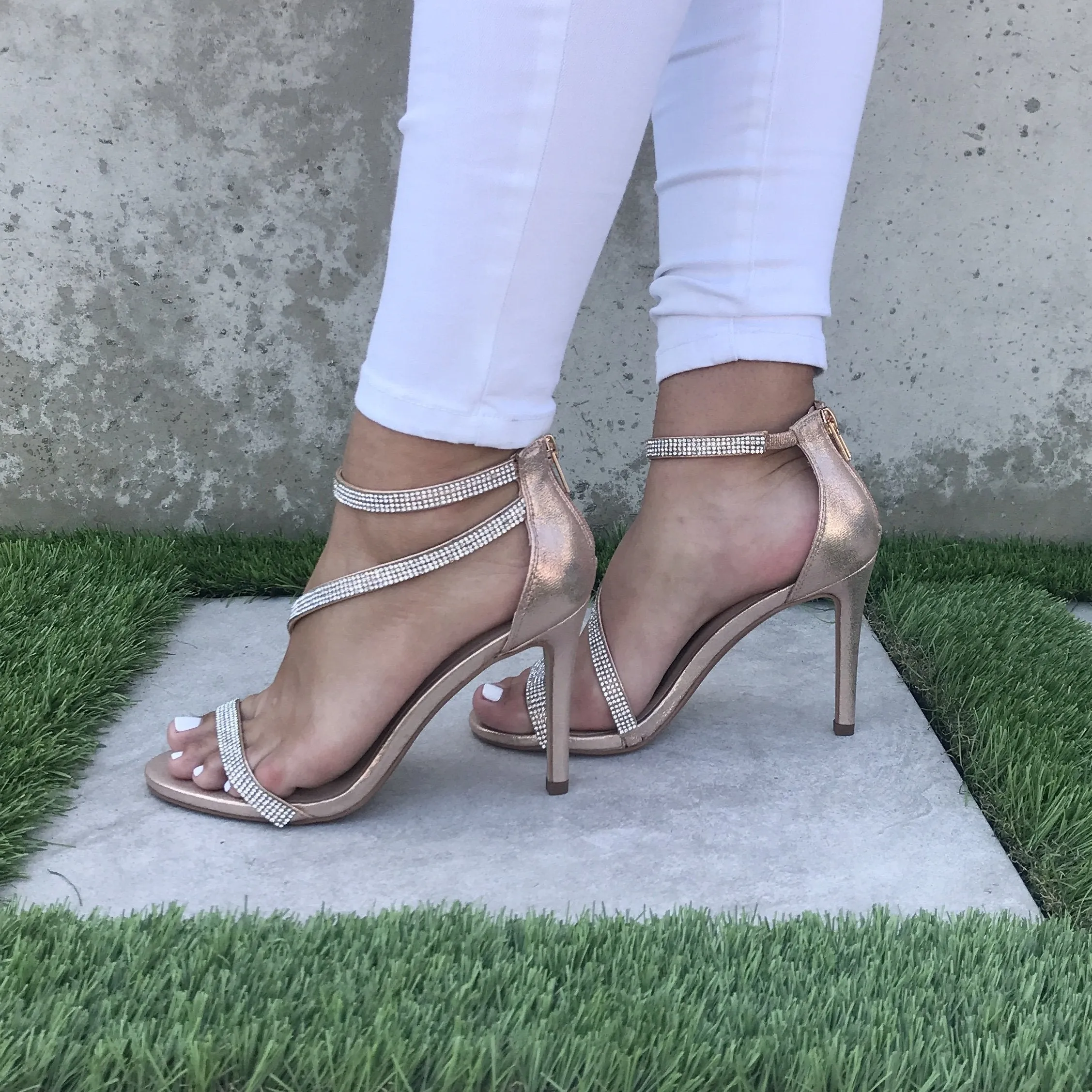 Rose Gold Crystal Heels