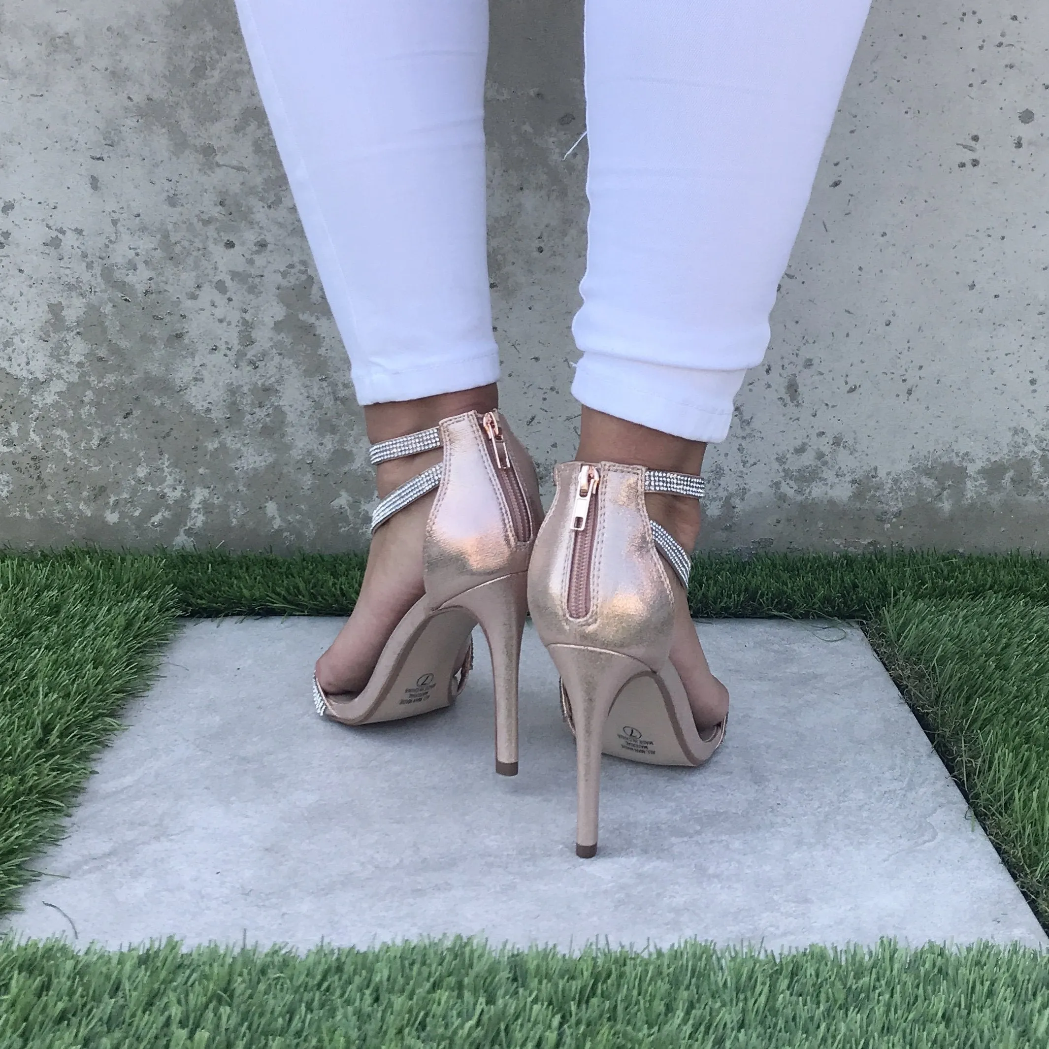 Rose Gold Crystal Heels