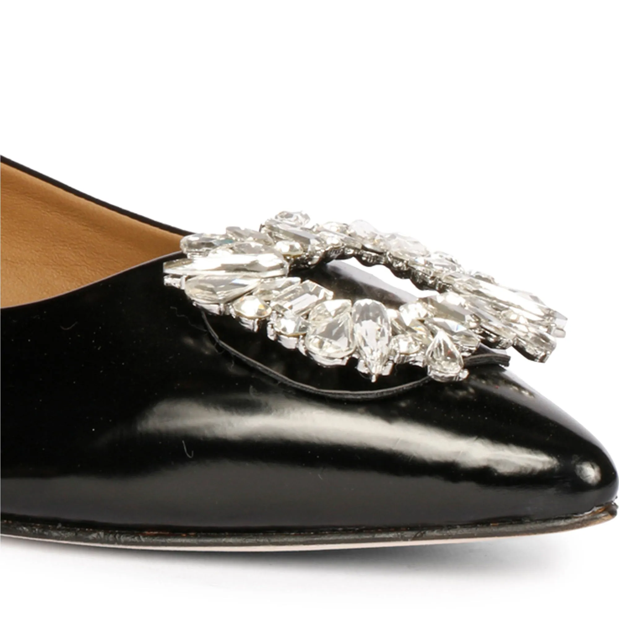 Saint Mabillia Black Leather Ballerinas