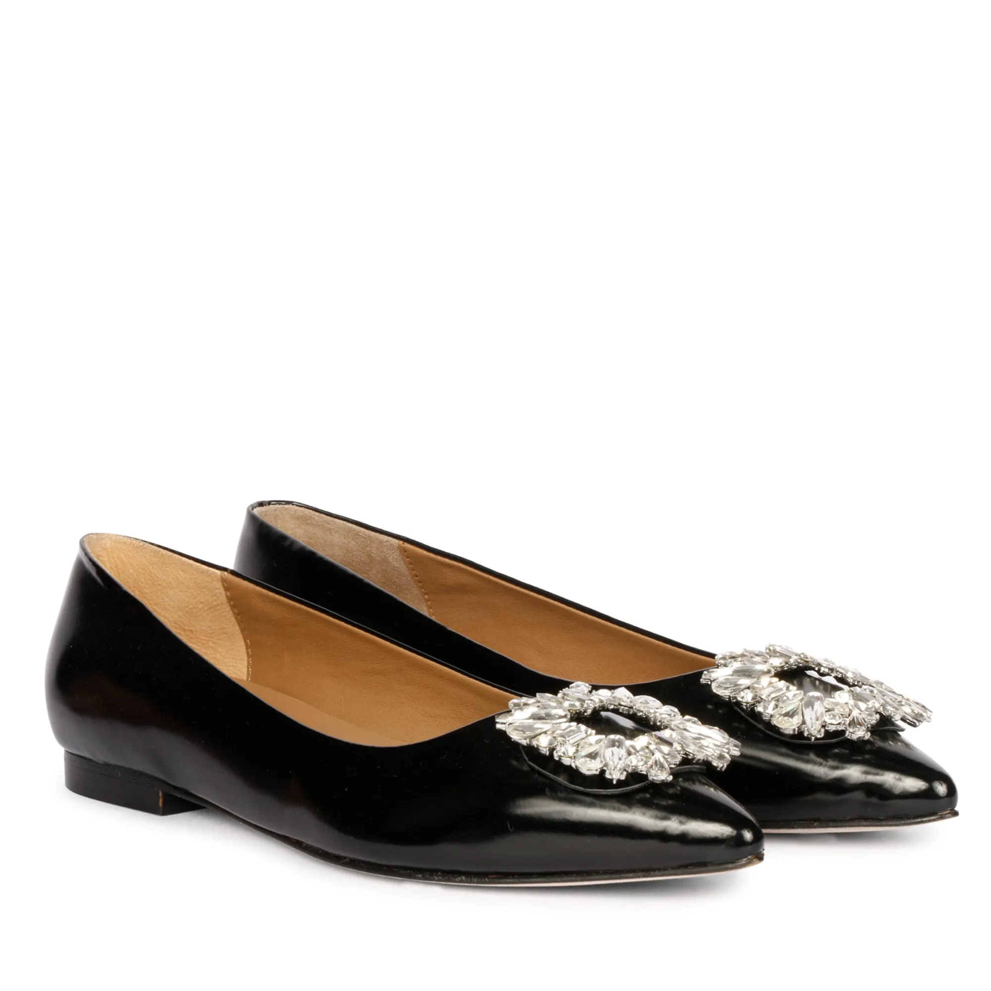 Saint Mabillia Black Leather Ballerinas