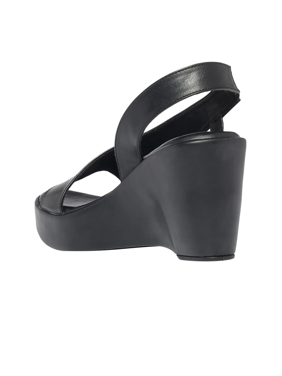 Samaira Black Wedge Heels