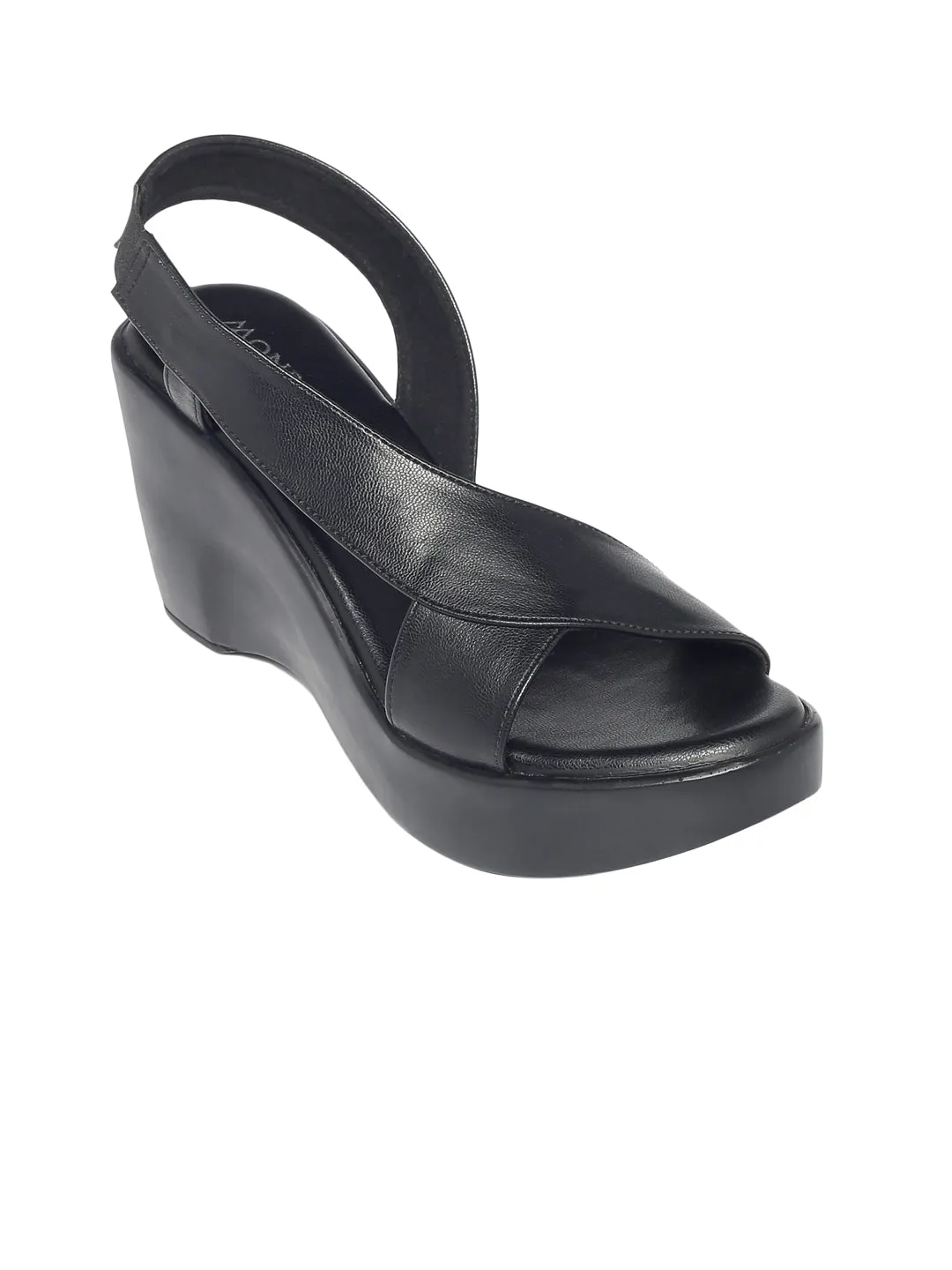 Samaira Black Wedge Heels