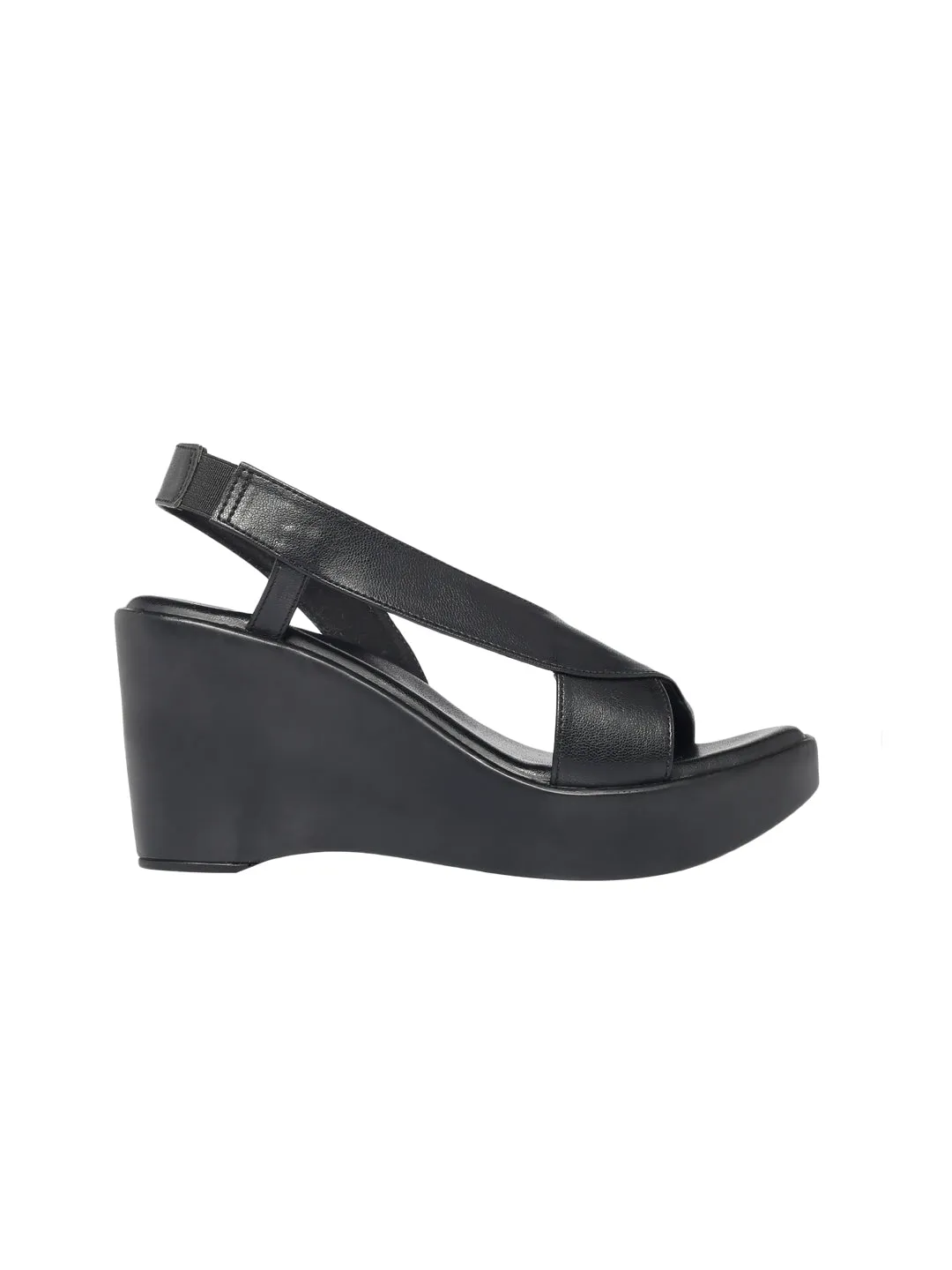 Samaira Black Wedge Heels