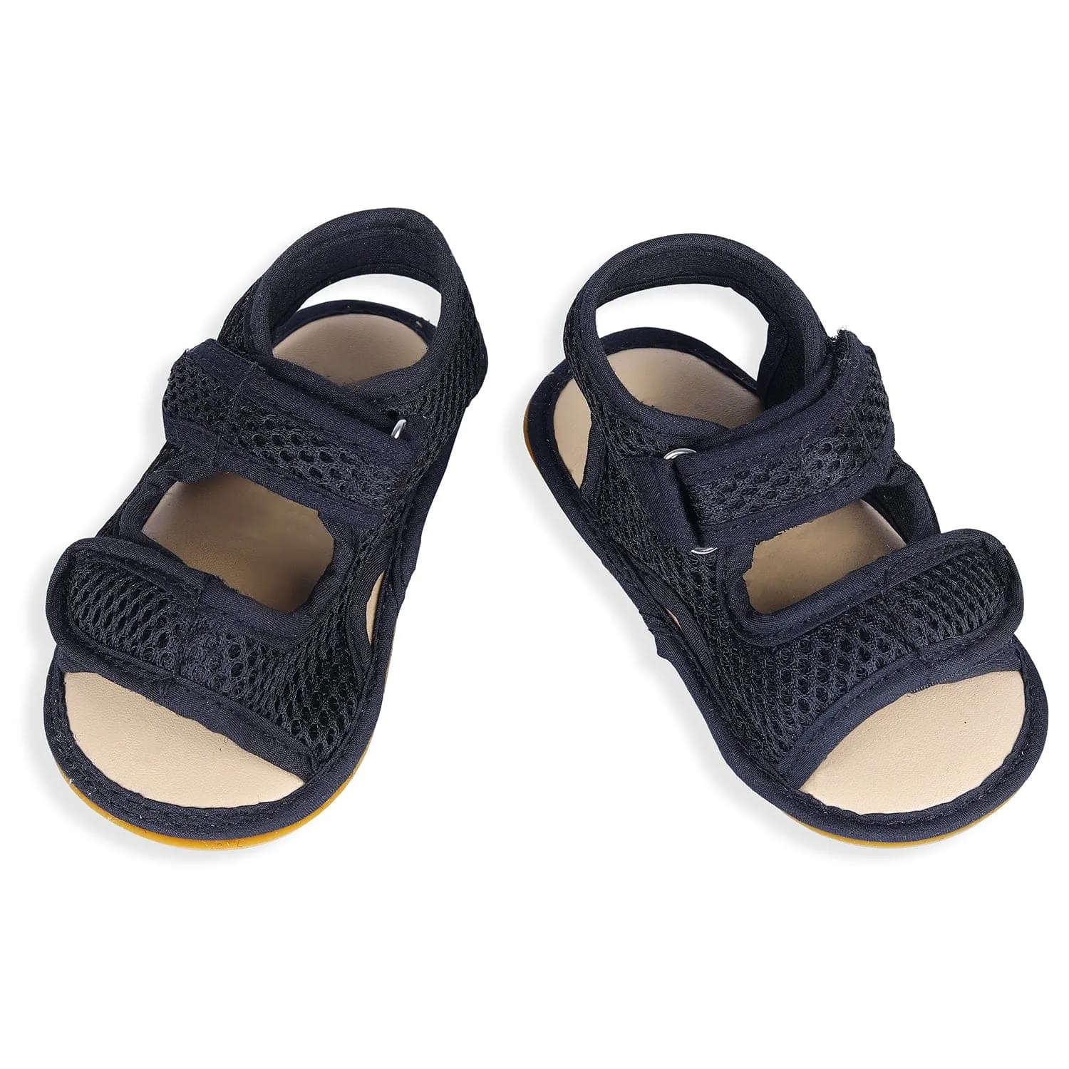 Solid Hookloop Comfortable Anti-skid Floater Sandals - Black