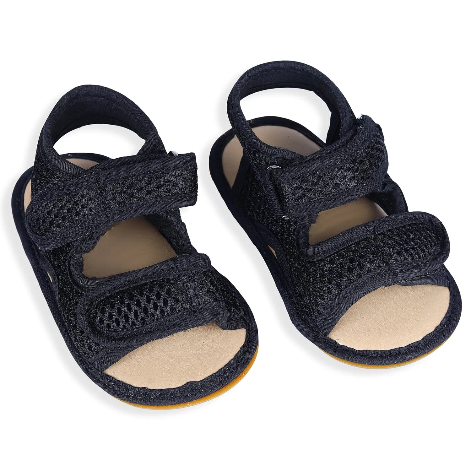 Solid Hookloop Comfortable Anti-skid Floater Sandals - Black