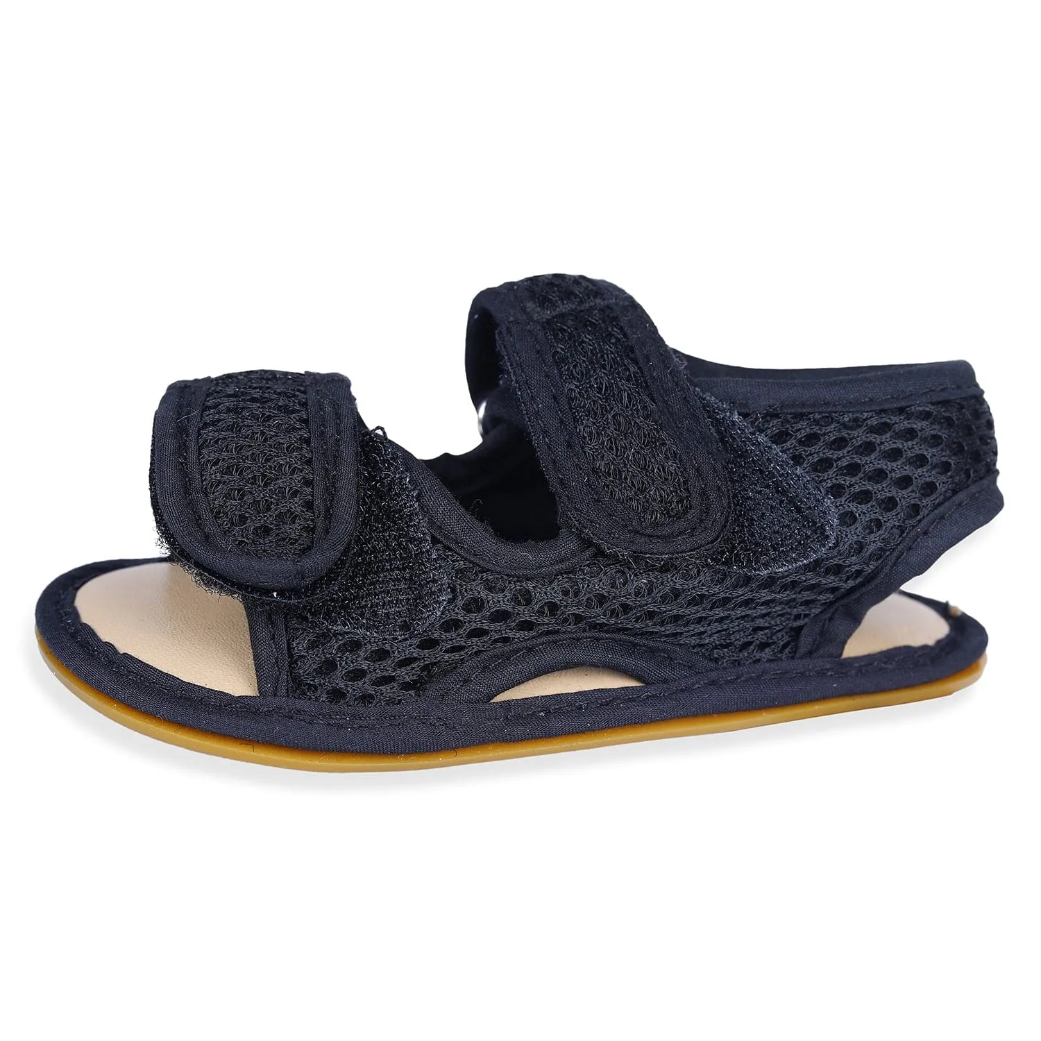 Solid Hookloop Comfortable Anti-skid Floater Sandals - Black