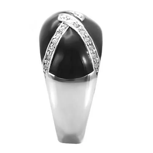 Stainless Steel Ring Top GRD Crystal Clear TK022 for Women Style High