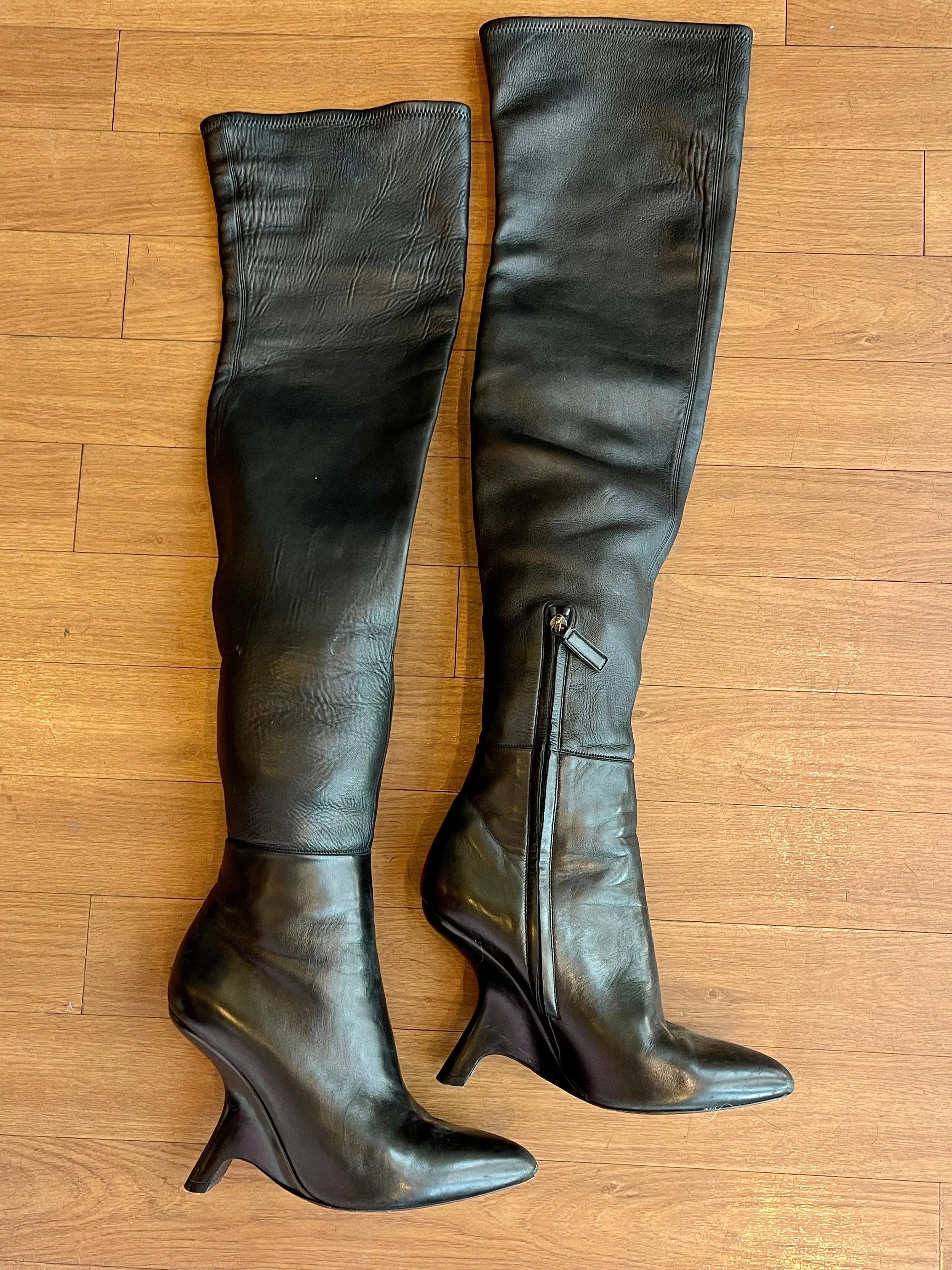 Tom Ford Thigh High Wedge Boots Size 9