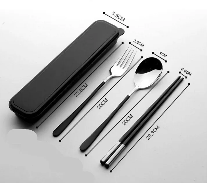 Travel Utensil Set, Portable Traveling, Fork, Spoon, Chopsticks, Reusable Utensils,  Cutlery Set, Plastic Free, Camping, Case, Eco Friendly