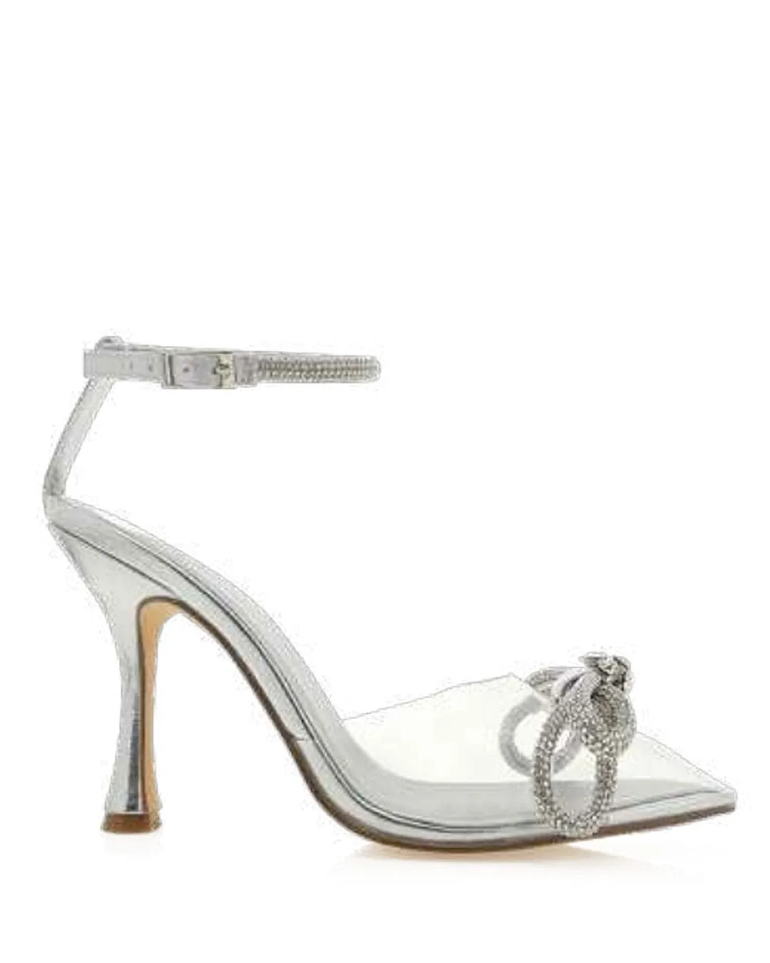 Valery Diamante Heels - Clear/Silver