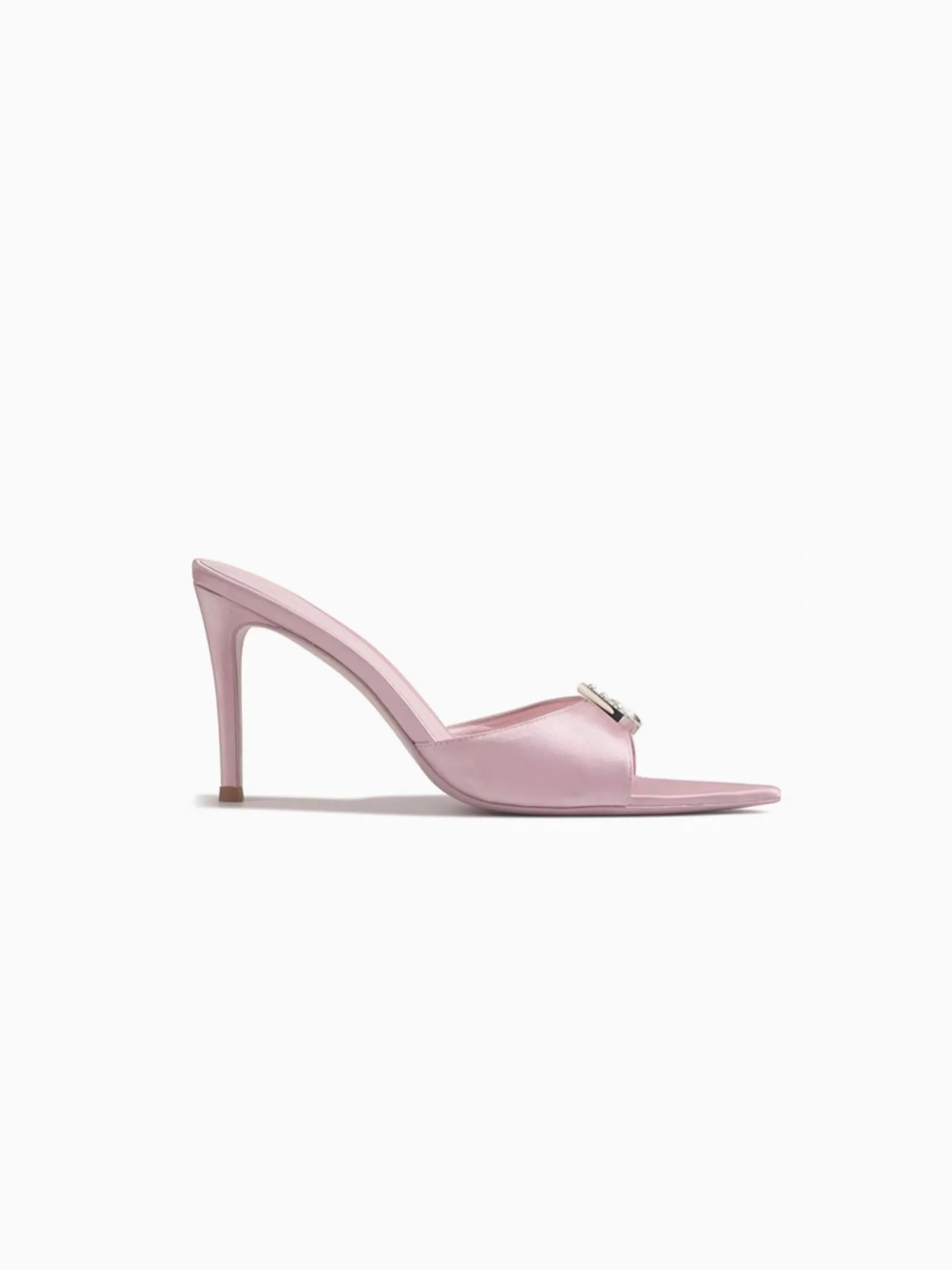 Victoria Satin Heels in Pink