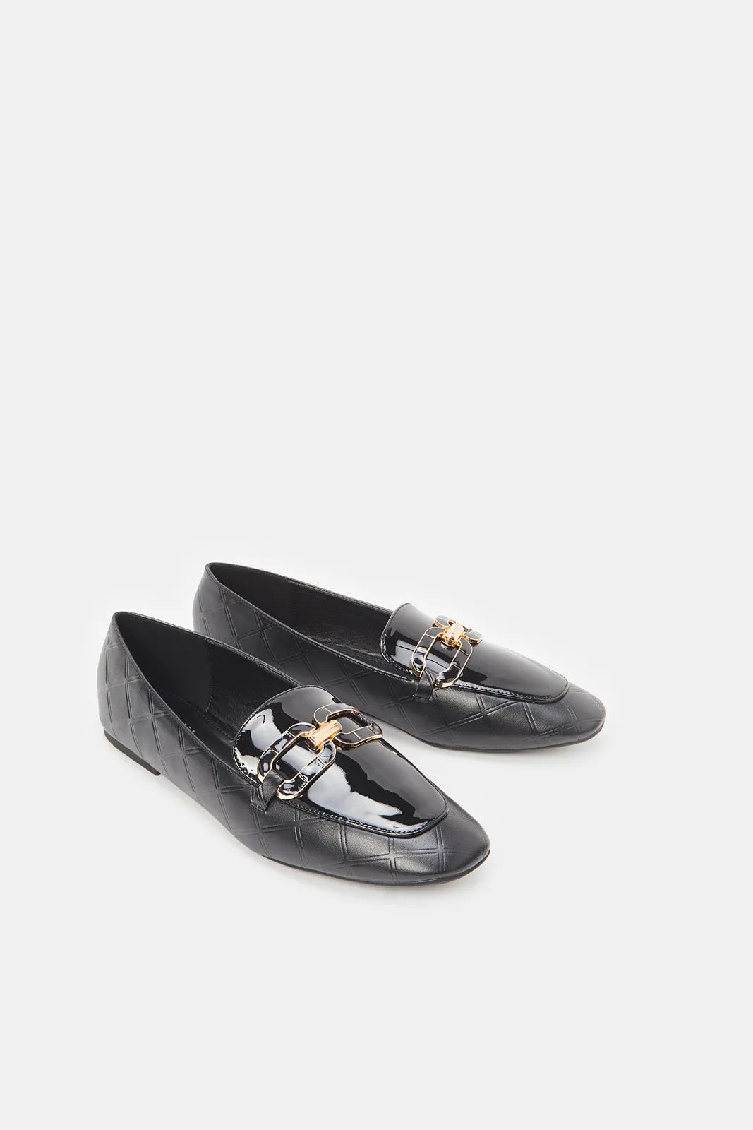 Women Black Patent Loafers